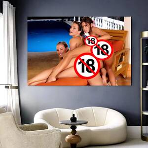 naked home girls - Naked Women Canvas Painting Home Decor Three Sexy Girls Porn Wall Art Hotel  Bedroom Living Room Picture Printings Decoration