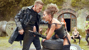 Leather Bitch Porn - Fetish XXX video of a bitch in leather corset sucking immense cock | AREA51. PORN