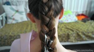 Braid Hairjob Porn - A Submissive Girl Gets a Load of Sperm on a Thick Braid. - Nice Foxy -  Pornhub.com