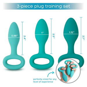 forced butt plug anal sex - plusOne 3 piece Butt Plug Training Set, Waterproof - Walmart.com
