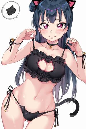 Cat Lingerie Anime Porn - Secondary] erotic image of a girl wearing cat lingerie - Hentai Image