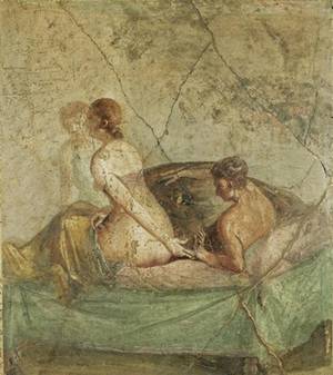 Ancient Roman Porn Frescos - *POMPEII, ITALY ~ Erotic Roman fresco from Pompeii locked away in the  'Secret Room' of the Museo Archaeologico di Napoli century century CE