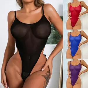 High Cut One Piece Swimsuit Porn - Womens Porno Transparent Fishnet Bodysuit Teddies Lingerie Sexy Backless High  Cut Thong Jumpsuit Hot Sheer Mesh Nightwear L5 - Teddies & Bodysuits -  AliExpress