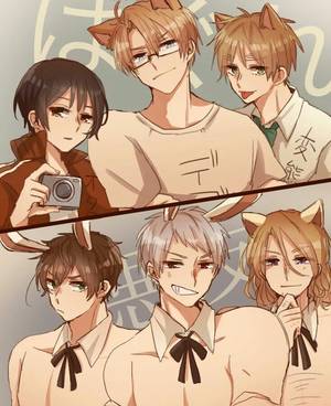 Hetalia Japan Porn - so I guessing Prussia is looking at America becuz they're both part of the