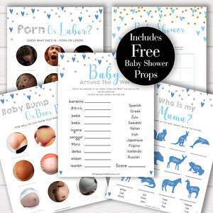 Boy Baby Porn - Blue Baby Shower Games Bundle, 5 Baby Shower Games Bundle, Baby Shower  Games Pack, Porn or Labour Game, Boy Baby Shower, Blue Baby Shower