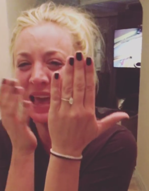 Kaley Cuoco Real Porn - Big Bang Theory's Kaley Cuoco reveals she's engaged to horse rider Karl  Cook in tearful Instagram video | The Irish Sun