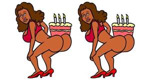 fat black happy birthday - 