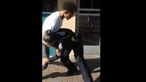 Female Cops Arrest - Small Female Cop Tries To Arrest A Man For Riding His Bike On A Sidewalk!