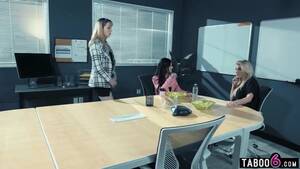 lesbian sex office cubicle - Swapping secretaries becomes lesbian sex in the office watch online