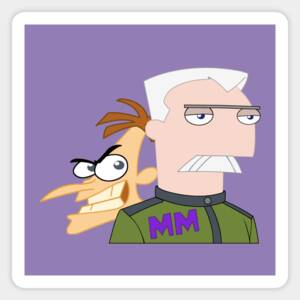 Major Monogram Phineas And Ferb Gay Porn - Major Monogram vs Doofenshmirtz - Phineas - Sticker | TeePublic