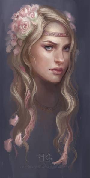 Amaris Molina Porn - Girl with roses sketch by pearl-of-light