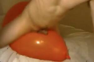 balloon hump - Big inflatable orange balloon humping cum 5