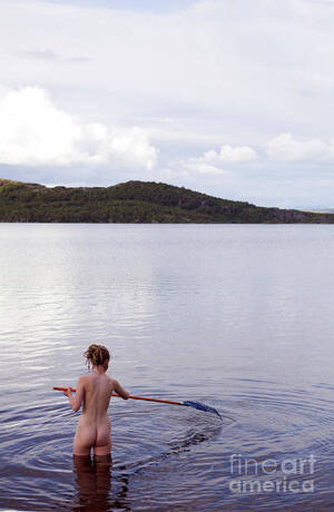 best nudist girl gallery - Young Naked Girl Raking The Bottom Art Print by Thulin, Lars - Photos.com