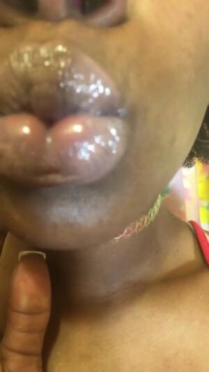 ebony pov lips - Free ASMR: Lipgloss and Kisses POV Porn Video - Ebony 8