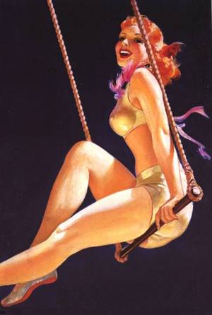 circus vintage nude pinup - William Fulton Soare Circus Pin-up Girl Poster Sexy Redhead on Flying  Trapeze Photo Mounted Hot Pinup Art Print!