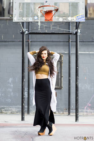 long skirt - Long Hair Blogger MAC Lady Danger Red Lipstick Wood Platform Heels Wedge