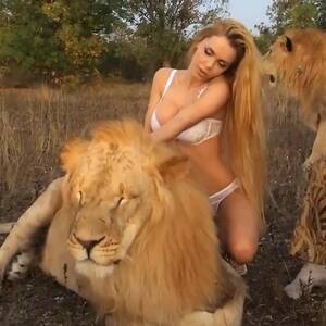 lion - Porn star Katya Sambuca poses semi naked straddling two LIONS that were  snarling and snapping in discomfort sparking animal rights outrage | The Sun