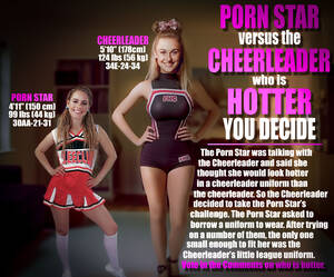 Cheerleaders Porn Captions - YOU DECIDE the Porn Star VS the Cheerleader by smallfoot93 on DeviantArt