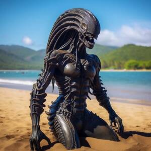 alien body found in beach - Sexy Xenomorph : r/midjourney
