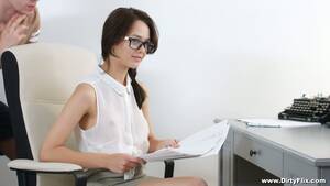 bangbros secretary hardcore glasses - Nerdy secretary in glasses Michelle Can gets double penetrated in the  office - AnySex.com Video