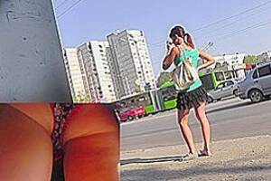 funny upskirt videos - Funny upskirt panties looking hot with black mini skirt