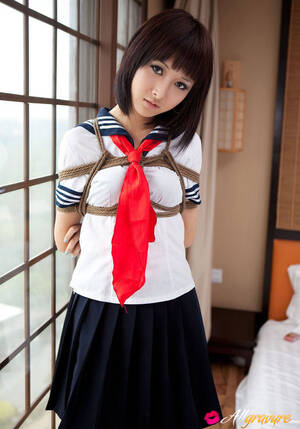 Clothed Japanese Schoolgirl Bondage Porn - Shiryl Asian in school uniform is punished and tied in ropes
