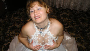 Amateur Bbw Bride Porn - Big messy cumshot all over this mature bride and her wedding dress