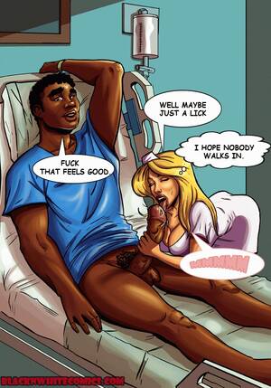 black and white sex cartoons - Nurse interracial blow job