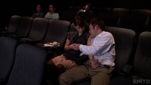 asian handjob theater - Admirable asian Nina in handjob porn video in public place