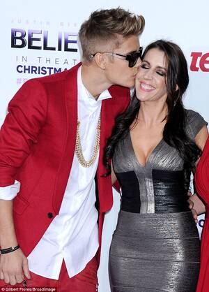 Debby Ryan Orgasm Porn - Justin Bieber poses with mother Pattie and grandparents at LA premiere of  Believe | Daily Mail Online