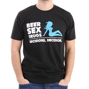 Black Drugs - Porn Deluxe T-Shirt Men - Beer Sex Drugs - Black | eBay