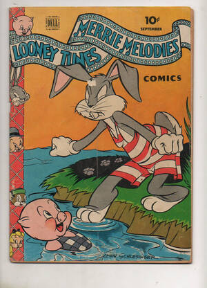 Cartoon Porn Bugs Bunny And Porky Pig - Looney Tunes Comics #35 1944 BUGS BUNNY PORKY PIG Bathing Suit Swim Cover!  VG+ | eBay