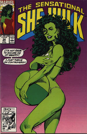 Johnny Storm And She Hulk Porn - A not uncommon cover, this one from Sensational She-Hulk #34 (1991). By  John Byrne