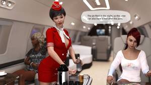 Flight Attendant Cartoon Porn - Stewardess Porn Comics - AllPornComic