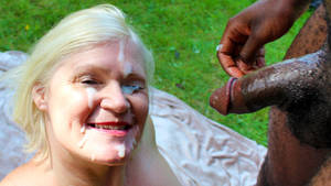 huge facial on grandma - Grandma just took a huge facial