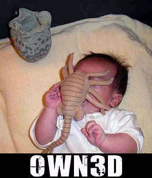 Facehugger Alien Xenomorph Porn Caption - Baby gets XenOWNED. Delicious!