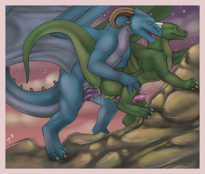 Dragon Breeding Gay Porn - Rule 34 - anal anal sex blue closed eyes couple cum dragon erection gay  horns male penetration penis precum raised tail scalie sex tail tojo the  thief tojo the thief (character) tongue