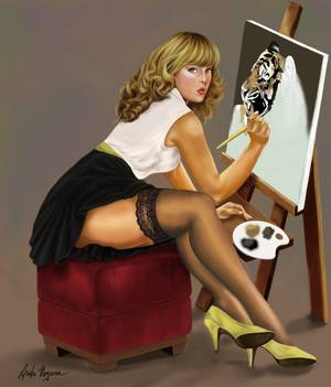 cartoon art pin up girls - 