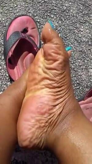 ebony footjob with sandals - Ebony feet flip flops | xHamster