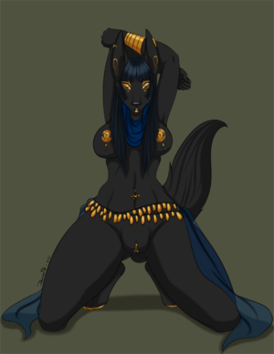 Egyptian Furry - Rule 34 - anthro breasts canine demona69 egyptian female fur furry jackal  jewelry looking at viewer nude piercing pose pussy solo | 768195