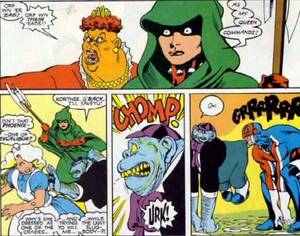 Captain Britain Porn - Yup... that's Tweedledope in the body of Captain Britain, biting the hiney  of the actual Captain. Sure, why not. But, enough levity.