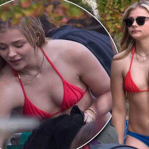 Chloe Moretz Blowjob - Chloe Moretz takes Zac Efron's lead and strips down to her swimwear on the  set of new film - Mirror Online