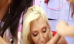 fun cheerleader interracial orgies - Four Cheerleader Orgy During Halftime