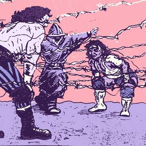 mexican wrestler cartoon - Best Barbed-Wire Matches in Pro Wrestling History - The Ringer