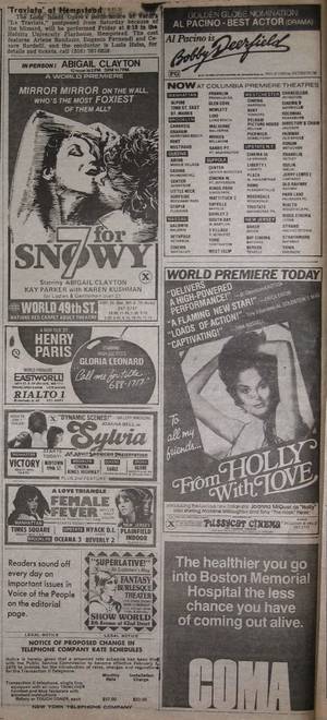 1972 Porn Newspapers - (Porn theater ads circa 1-25-78)
