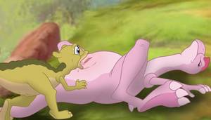 Dinosaur Vagina Porn - e621 anus blue_eyes blush cunnilingus dinosaur don_bluth ducky duo  eyes_closed female female/female feral findingdeb