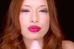 japanese lipstick porn - Japanese lipstick babe shows blowjob technique on fake cock, free POV porn  video (Jun 1, 2017)