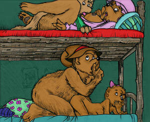 Bed Sex Porn Cartoon Bear - Rule 34 - 2boys 2girls anthro bear bearcest berenstain bears big breasts  breasts brother bear (character) bunk bed chubby colored version drama  family father and daughter female from behind green background hat
