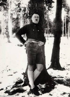 Nazi Youth Gay Porn - Adolf Hitler poses in lederhosen, circa 1930s. [600 x 825] : r/HistoryPorn