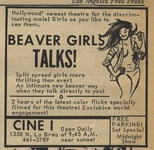 1972 Porn Newspapers - Cine 1 1358 N. La Brea Ave. Los Angeles, CA 90028